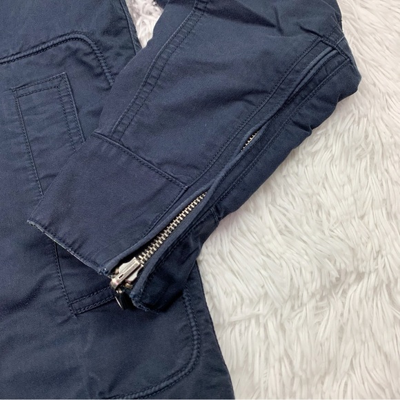 Fossil men reversible mock neck plaid jacket full zip navy blue pockets - Picture 5 of 12